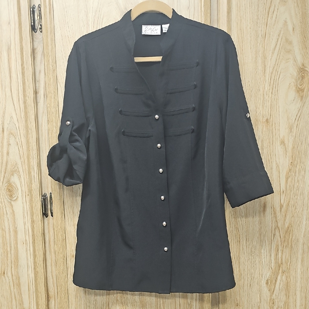 Cathy Che Black Stretch Blouse